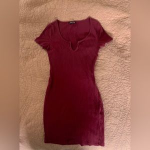 Burgundy Bodycon Dress